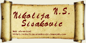 Nikolija Šišaković vizit kartica